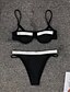 abordables Traje de baño de mujer-Mujer Bañadores Bikini Talla EU / US Traje de baño Bloque de color Negro Aro Trajes de baño