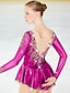 abordables Tenues de patinage artistique-Robe de Patinage Artistique Femme Fille Patinage Robes Tenue Rose clair Rouge Foncé Vieux rose Fleur Spandex Haute élasticité Compétition Tenue de Patinage Fait à la main A Bijoux Strass manche longue