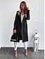 cheap Outerwear Clearance-Women&#039;s Coat Street Daily Holiday Winter Fall Spring Long Coat Regular Fit Windproof Warm Casual Jacket Long Sleeve Solid Color Black Khaki Gray