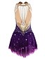 abordables Robes de Patinage Artistique-Robe de Patinage Artistique Femme Fille Patinage Robes Tenue Violet Blanc / Blanc Jaune et jaune Dos ouvert Spandex Micro-élastique Entraînement Tenue de Patinage Classique Cristal / Stras Sans