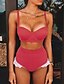 preiswerte Bikini-Sets-Damen Badeanzug Burkini EU- / US-Größe Bademode Einfarbig Schwarz Rote Badeanzüge