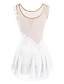 Χαμηλού Κόστους Καλλιτεχνικό πατινάζ-Φόρεμα για φιγούρες πατινάζ Γυναικεία Κοριτσίστικα Patinaj Φορέματα Λευκό / Λευκό Κίτρινο Κίτρινο &amp; Σκούρο μωβ Ασύμμετρο τελείωμα Δίχτυ Σπαντέξ Υψηλή Ελαστικότητα Ανταγωνισμός Ενδυμασία πατινάζ