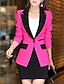 cheap Women&#039;s Blazer&amp;Suits-Women&#039;s Blazer Solid Colored Polyester Coat Tops Black / Blue / Fuchsia