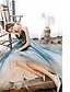 cheap Prom Dresses-A-Line Elegant Turquoise / Teal Prom Formal Evening Dress Strapless Sleeveless Floor Length Tulle with Beading Appliques 2020