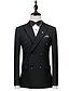 Χαμηλού Κόστους Κοστούμια-μαύρο ανοιχτό γκρι ανδρικό κοστούμι για την ημέρα του Αγίου Βαλεντίνου μονόχρωμο 3 τεμάχια προσαρμοσμένη σε εφαρμογή διπλό στήθος με δύο κουμπιά 2024