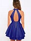 cheap Women&#039;s Dresses-Women&#039;s Elegant A Line Dress - Solid Colored White Navy Blue M L XL