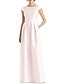 cheap Bridesmaid Dresses-A-Line Bridesmaid Dress Jewel Neck Short Sleeve Elegant Floor Length Satin with Sash / Ribbon / Pleats 2022