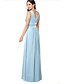 cheap Bridesmaid Dresses-A-Line Bridesmaid Dress Scoop Neck Sleeveless Elegant Floor Length Chiffon with Sash / Ribbon / Ruching 2022