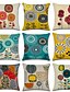 cheap Home &amp; Garden-Set of 9 Faux Linen Pillow Cover, Floral Geometic Wedding Fashion Throw Pillow Outdoor Cushion for Sofa Couch Bed Chair Yellow