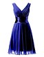 cheap Bridesmaid Dresses-A-Line Bridesmaid Dress V Neck Sleeveless Elegant Short / Mini Polyester with Ruching 2022