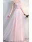 cheap Bridesmaid Dresses-A-Line Jewel Neck Floor Length Chiffon Bridesmaid Dress with Lace / Appliques