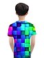 cheap Tees &amp; Shirts-Kids Boys&#039; Active Streetwear Geometric 3D Patchwork Print Short Sleeve Tee Rainbow
