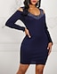 cheap Women&#039;s Dresses-Women&#039;s Daily Wear Basic Sheath Dress - Solid Colored Navy Blue Gray S M L XL