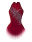 Χαμηλού Κόστους Φορέματα Πατινάζ, Παντελόνια &amp; Τζάκετ-Φόρεμα για φιγούρες πατινάζ Γυναικεία Κοριτσίστικα Patinaj Φορέματα Σύνολα Σκούρο μωβ Ροζ Γιαν Βιολετί φωτεινή βαφή Σπαντέξ Ανταγωνισμός Ενδυμασία πατινάζ Χειροποίητο Άνθινο / Βοτανικό Μοντέρνα