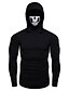 cheap Running &amp; Jogging Clothing-Men&#039;s Long Sleeve Hoodie with Mask Running Shirt Protective Clothing Hoodie Top Cotton Windproof Breathable Soft Fitness Gym Workout Running Jogging Bodybuilding Sportswear Skull Dark Grey Black