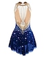 abordables Robes de Patinage Artistique-Robe de Patinage Artistique Femme Fille Patinage Robes Tenue Violet Blanc / Blanc Jaune et jaune Dos ouvert Spandex Micro-élastique Entraînement Tenue de Patinage Classique Cristal / Stras Sans