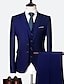 cheap Suits-Blue Black Ivory Men&#039;s Wedding Suits Business Dress British Style Workwear Suits Solid Colored 3 Piece Tailored Fit Single Breasted Two-buttons 2024