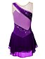 abordables Tenues de patinage artistique-Robe de Patinage Artistique Femme Fille Patinage Robes Tenue Violet Claire Pourpre foncé Rose clair Ourlet Asymétrique Maille Spandex Elasthanne Haute élasticité Entraînement Sport de détente / Eté