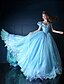 tanie Suknie wieczorowe-Ball Gown Celebrity Style Holiday Cocktail Party Formal Evening Dress V Neck Sleeveless Chapel Train Organza Tulle Charmeuse with Beading Ruffles Flower 2020