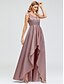 cheap Prom Dresses-A-Line Elegant Wedding Guest Cocktail Party Dress V Neck V Back Sleeveless Asymmetrical Polyester with Crystals Beading 2022