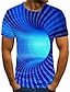 halpa Geometrinen-Miesten T-paita Kuvitettu 3D Print 3D Pyöreä kaula-aukko Keltainen Punastuvan vaaleanpunainen Punainen Sininen Purppura 3D-tulostus Pluskoko Päivittäin Lyhythihainen Vaatetus Perus
