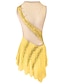 baratos Patinagem Artística-Vestidos para Patinação Artística Mulheres Para Meninas Patinação no Gelo Vestidos Roupa Amarelo e amarelo Vermelho Escuro Azul Marinho Escuro Sem costas Elastano Fio Elástico Elasticidade Alta