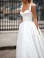 cheap Wedding Dresses-Hall Formal Wedding Dresses A-Line Sweetheart Camisole Spaghetti Strap Sweep / Brush Train Satin Bridal Gowns With Bow(s) 2023