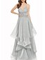 cheap Prom Dresses-A-Line Prom Dresses Elegant Dress Prom Formal Evening Floor Length Spaghetti Strap Sleeveless Organza with Appliques 2022