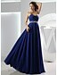 cheap Evening Dresses-A-Line Evening Gown Empire Dress Wedding Guest Formal Evening Floor Length Sleeveless Sweetheart Chiffon with Crystals 2024