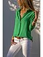 billige Topper i store størrelser-Dame Skjorte Ensfarget Skjortekrage Daglig Chiffon Langermet Topper Blå Hvit Svart