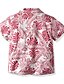 cheap Tees &amp; Shirts-Kids Toddler Boys&#039; Children&#039;s Day Shirt Short Sleeve Red Color Block Cotton Basic Streetwear