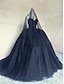 cheap Wedding Dresses-Ball Gown Wedding Dresses Strapless Sweep / Brush Train Lace Tulle Strapless Sexy Plus Size Black with Lace Beading Appliques 2022