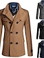 cheap Men’s Jackets &amp; Coats-men&#039;s winter trench coat double breasted pea coat notched collar overcoat business down jacket (black,medium)