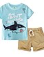 cheap Sets-Christmas Boys 3D Color Block Clothing Set Short Sleeve Basic Polyester Kids