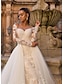 cheap Wedding Dresses-Engagement Formal Wedding Dresses Two Piece Sweetheart Long Sleeve Court Train Lace Bridal Gowns With Appliques 2023