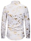cheap Men-Men&#039;s Shirt Geometric Collar Standing Collar Daily Long Sleeve Tops White Silver Gold