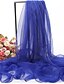 abordables Echarpes mousseline-Femme Mousseline de soie Basique Foulard Rectangulaire Couleur Pleine / Rouge / Bleu / Violet
