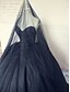 cheap Wedding Dresses-Ball Gown Wedding Dresses Strapless Sweep / Brush Train Lace Tulle Strapless Sexy Plus Size Black with Lace Beading Appliques 2022