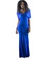 cheap Maxi Dresses-Women&#039;s Swing Dress Black Wine Royal Blue Red Short Sleeve Solid Colored V Neck Slim S M L XL / Maxi