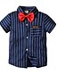 cheap Sets-Kids Toddler Boys&#039; New Year Clothing Set Short Sleeve Royal Blue Horse Striped Embroidered Cotton Birthday Party Party &amp; Evening Basic Regular