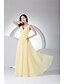 cheap Evening Dresses-A-Line Evening Gown Elegant Dress Formal Evening Floor Length Sleeveless V Neck Chiffon with Ruched 2024