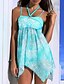 cheap Tankinis-Women&#039;s Swimwear Tankini Normal Swimsuit Floral Blue Bathing Suits