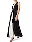 cheap Evening Dresses-A-Line Elegant Wedding Guest Formal Evening Dress V Neck Sleeveless Ankle Length Chiffon with Draping Split Front 2022