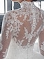 cheap Wedding Dresses-Engagement Formal Wedding Dresses Ball Gown High Neck Long Sleeve Sweep / Brush Train Lace Bridal Gowns With Beading Appliques 2024