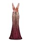 cheap Evening Dresses-A-Line Color Block Wedding Guest Formal Evening Dress V Neck Sleeveless Floor Length Velvet with Sequin 2021