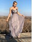 cheap Prom Dresses-A-Line Prom Dresses Sparkle Dress Party Wear Floor Length Sleeveless Spaghetti Strap Tulle Backless with Sequin 2022