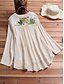 cheap Women&#039;s Blouses &amp; Shirts-Women&#039;s Shirt Floral Plus Size Print Long Sleeve Tops Elegant Chinoiserie White Purple Beige