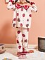 abordables Ropa interior-Niños Bebé Chica Año Nuevo Pijama 2 Piezas Rosa Bloque de color Geométrico Fruta Con monograma Elegante Plisado Algodón Activo Básico / Volante