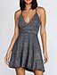 cheap Homecoming Dresses-A-Line Cocktail Dresses Sexy Dress Homecoming Cocktail Party Short / Mini Sleeveless V Neck Polyester with Pleats Sequin 2023