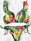 cheap Bikini Sets-Women&#039;s Swimwear Tankini Normal Swimsuit Floral Yellow Bathing Suits